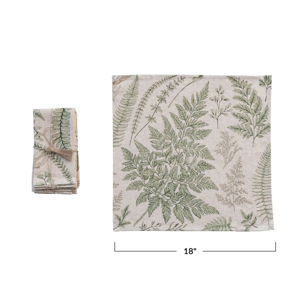 Cotton & Linen Printed Napkins, Set of 4