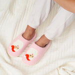 Fuzzy Holiday Slippers - Santa