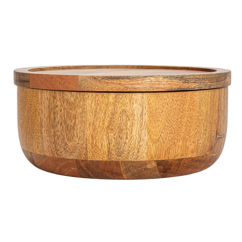 Mango Wood Serving Bowl w/ Lid