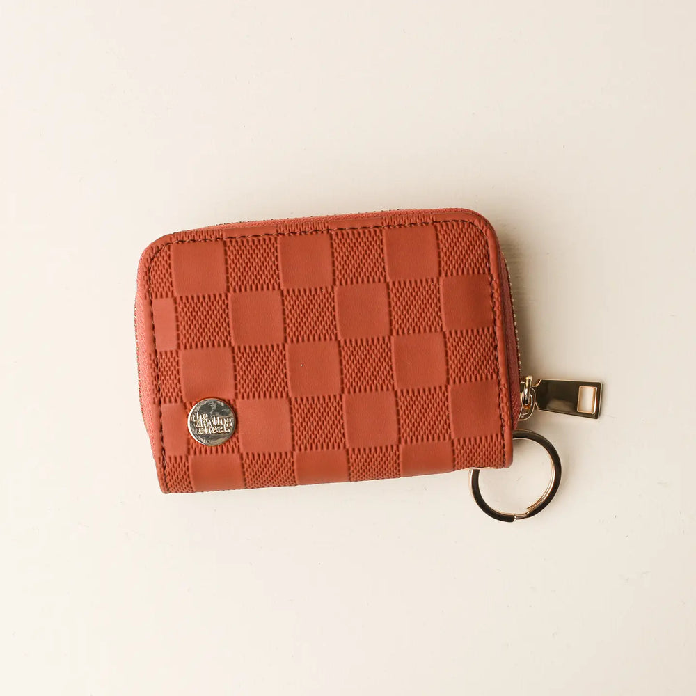 Zip Around Wallet-Cognac Check