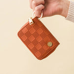 Zip Around Wallet-Cognac Check