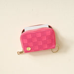 Zip Around Wallet-Hot Pink Check