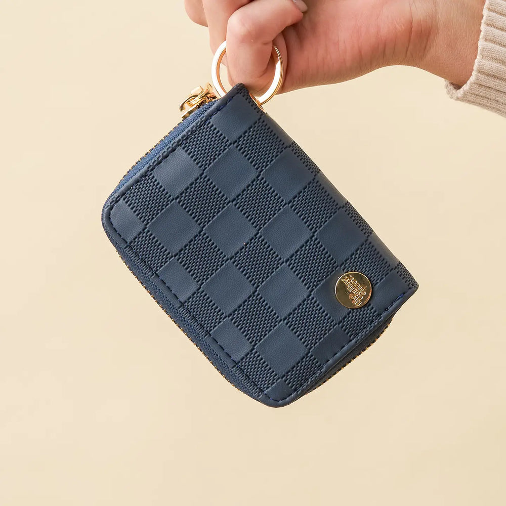 Zip Around Wallet-Navy Check