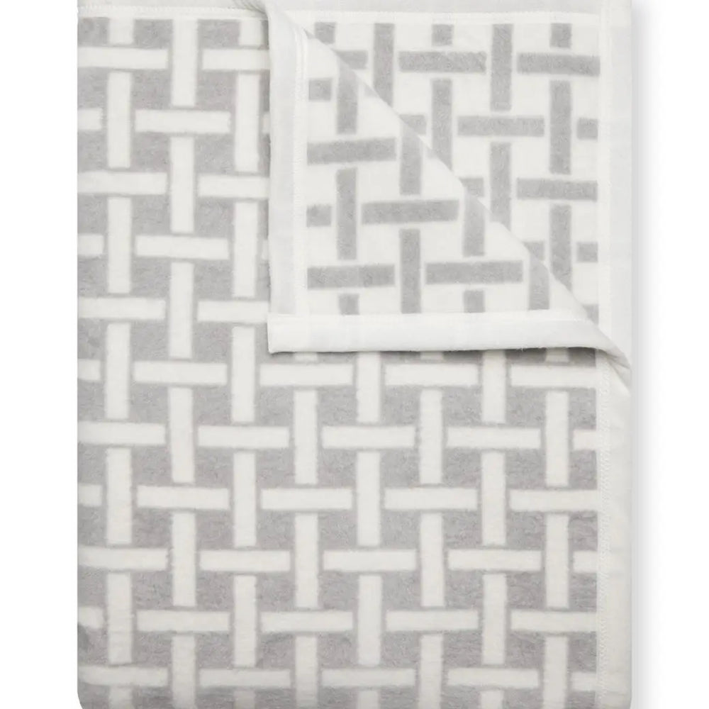 Petite Basketweave Light Grey Blanket