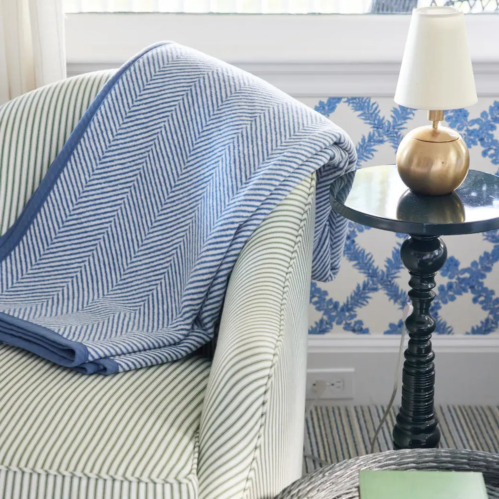 Harborview Herringbone Cornflower Blanket