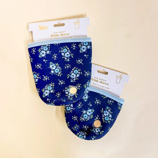 Sip Savvy Drink Sleeve-Endless Daydream Navy Regular