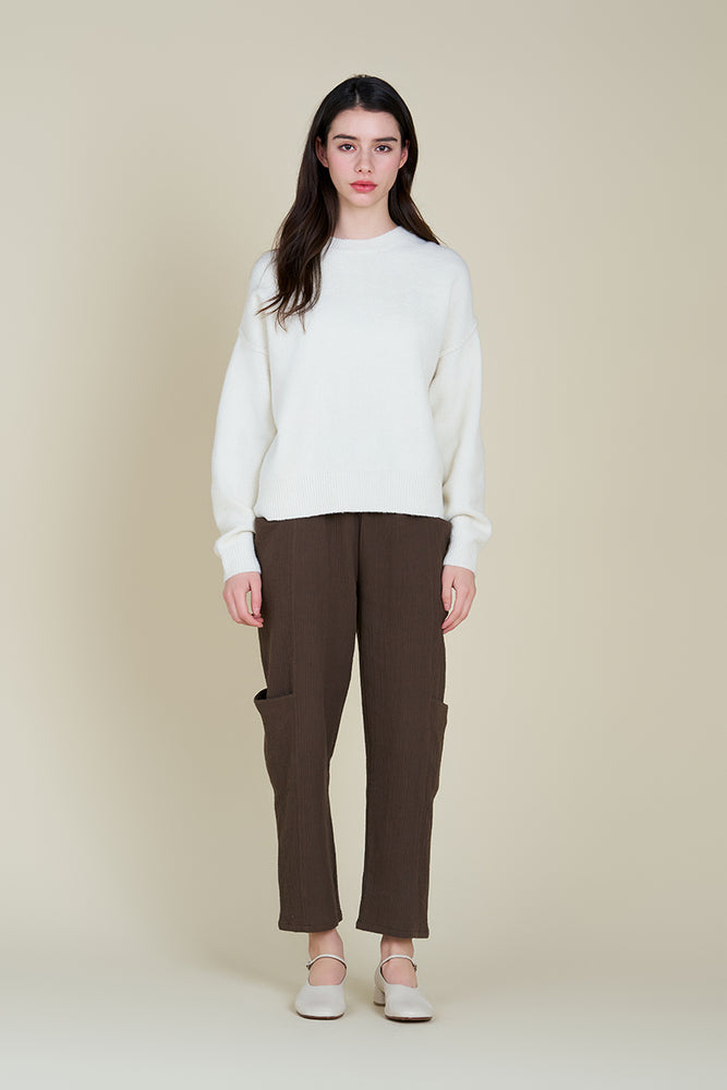 MOCK NECK COCOON SWEATER: Ivory