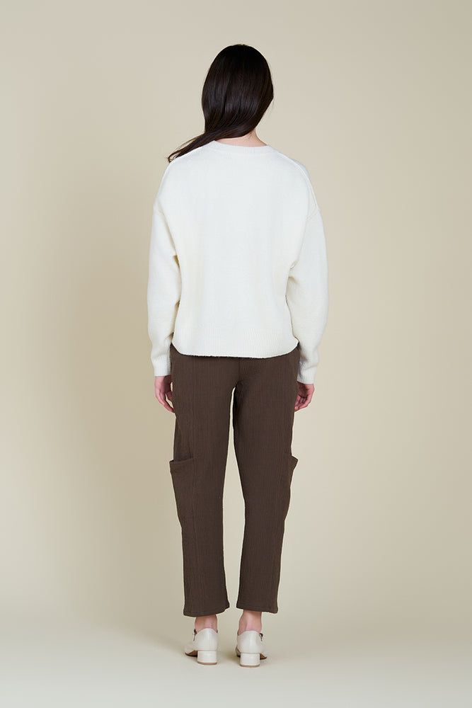 MOCK NECK COCOON SWEATER: Ivory