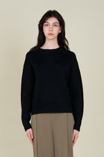 MOCK NECK COCOON SWEATER: Black