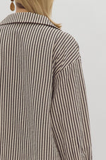 Black Stripe Collared Button Up