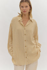 Gold Stripe Collared Button Up