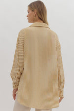 Gold Stripe Collared Button Up