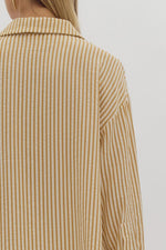 Gold Stripe Collared Button Up