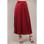 Pleated Midi Skirt Burgundy