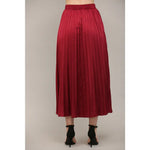 Pleated Midi Skirt Burgundy