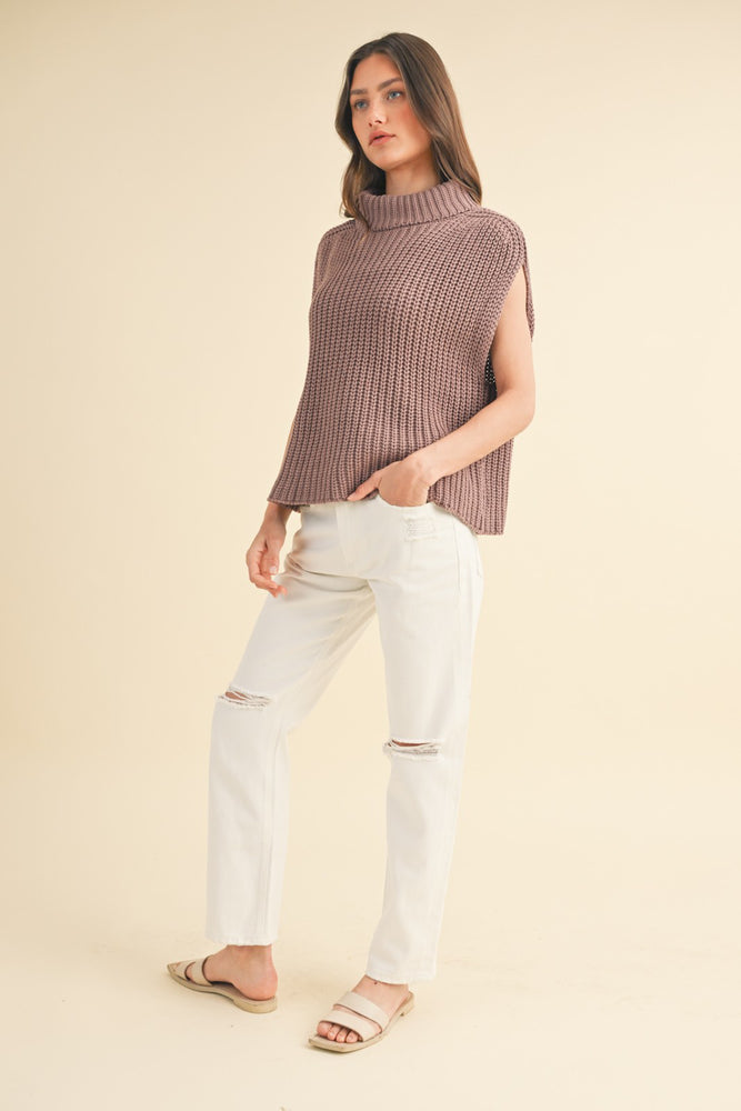 Red Bean Turtleneck Sweater Top