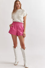 Hot Pink Pleather Short