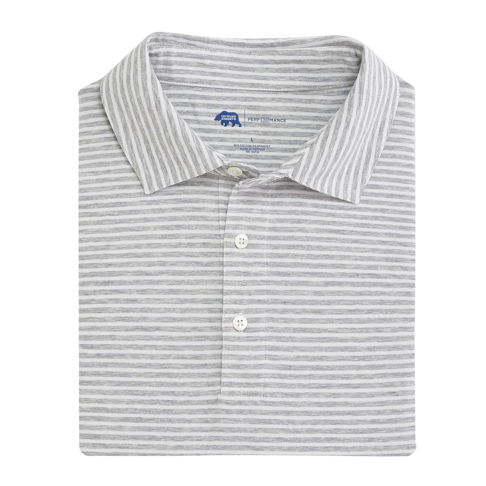 Row Stripe Icon Polo Heather Grey