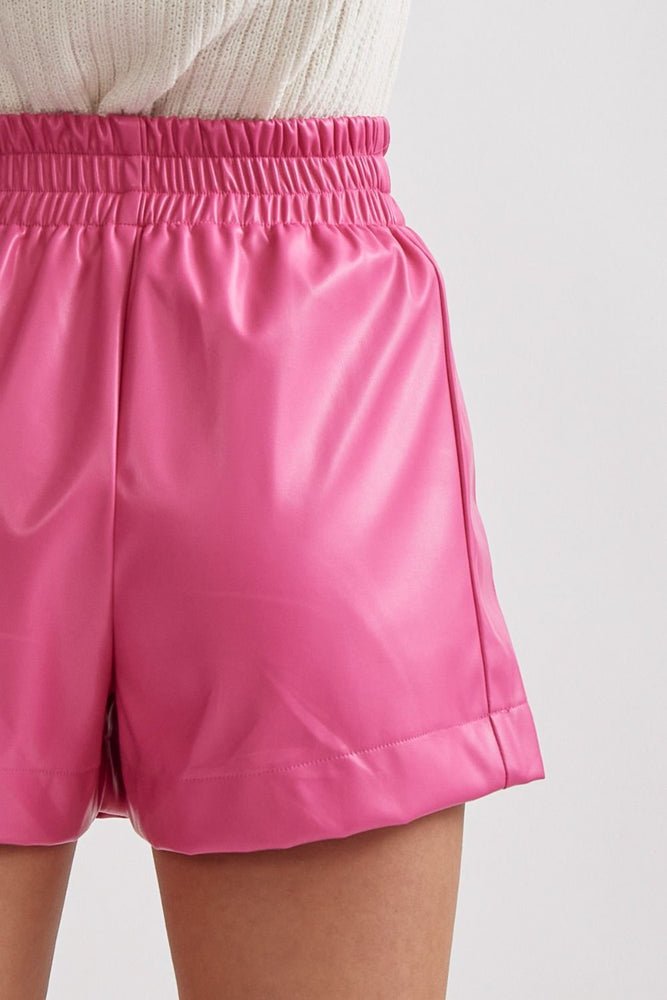 Hot Pink Pleather Short