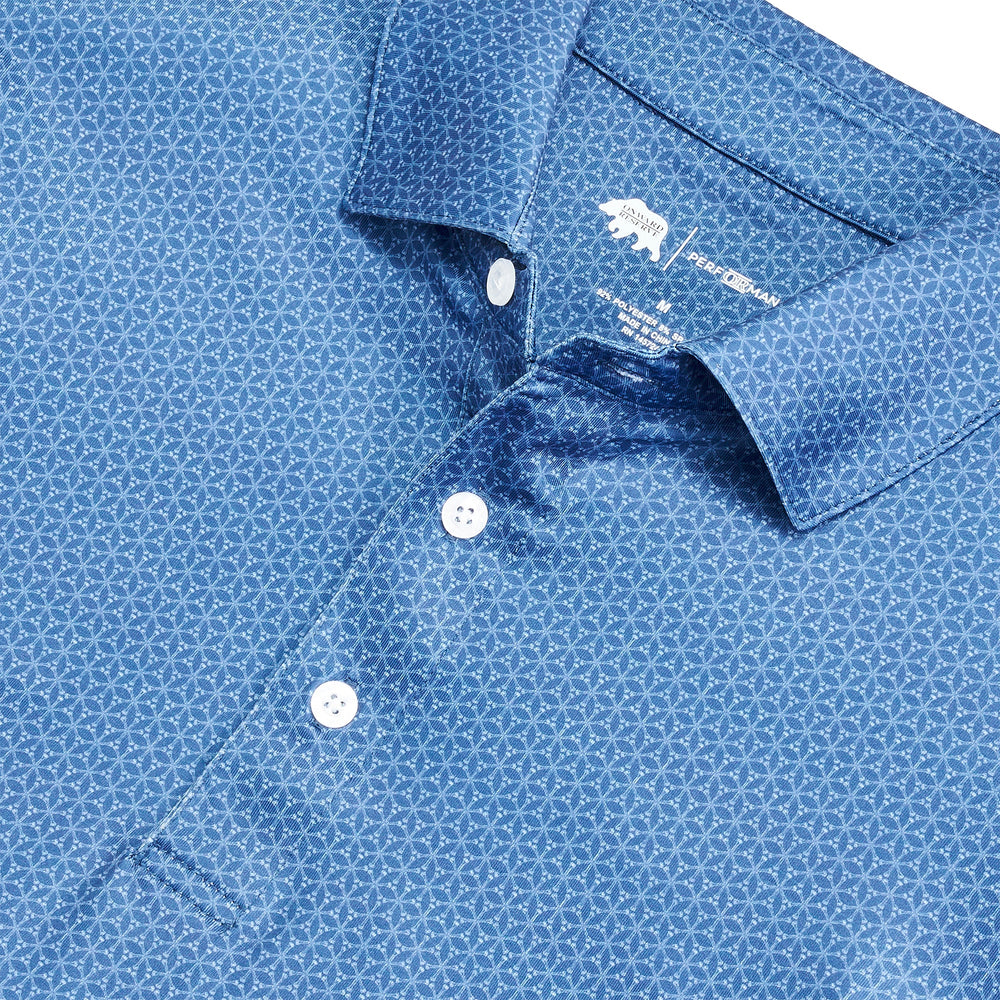 Out of Office Printed Performance Polo - True Navy