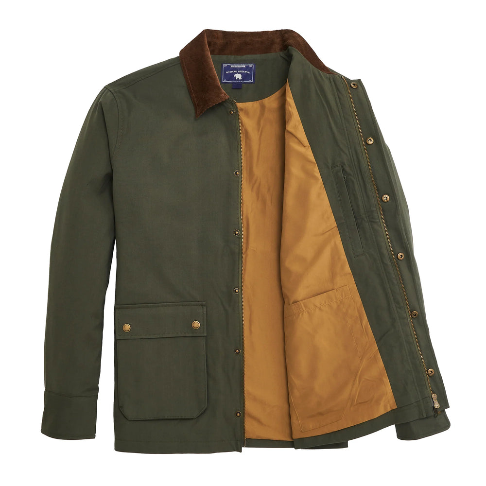 Red Hills Stretch Canvas Coat - Olive