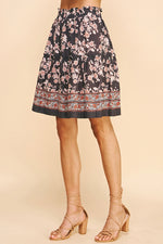 High Waist Tiered Mini Skirt - Ink Multi