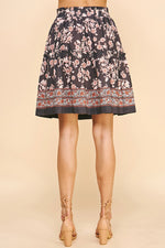 High Waist Tiered Mini Skirt - Ink Multi