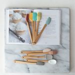 Silicone & Beech Wood Mini Kitchen Utensils Neutrals