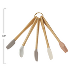 Silicone & Beech Wood Mini Kitchen Utensils Neutrals