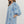 Chambray Embroidered Puff Sleeve Mini Dress