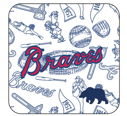 Braves Icons Printed Performance Polo - White