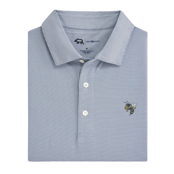 Georgia Tech Buzz Hairline Stripe Performance Polo