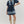 Navy Short Puff Sleeve Mini Dress