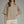 Brown Gingham 3/4 Button Cuff Sleeve Top w V-neck Collar
