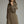 Army Solid Long Balloon Sleeve Mini Dress w Drawstring Waist