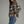Print Ecru Long Puff Sleeve Top w High Neckline & Button Detail