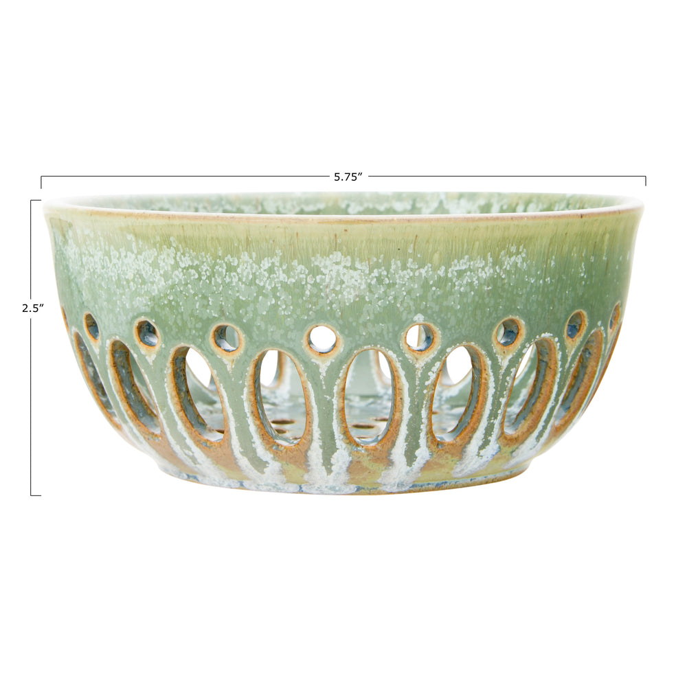 Stoneware Berry Bowl with Glaze