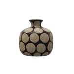 Terra-cotta Vase w/ Wax Relief Dots, Black