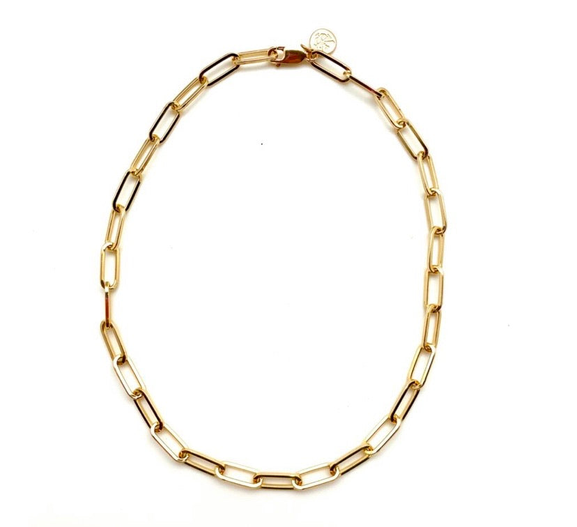Thin 18” Gold Filler Paperclip Chain