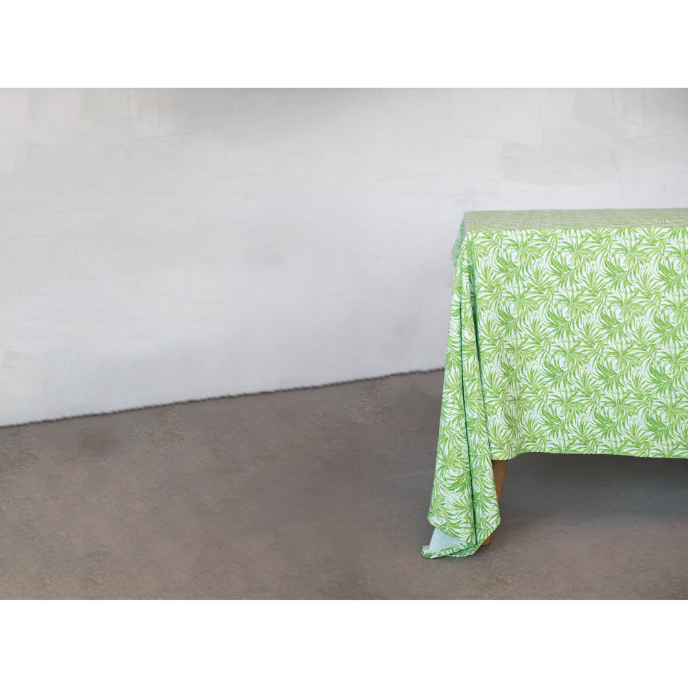 Cotton Printed Tablecloth with Palm Leaf Pattern