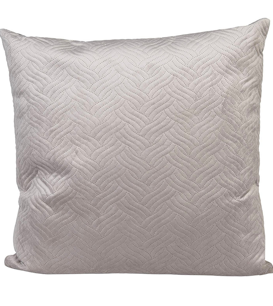 Square Textured Pillow Velvet Grey