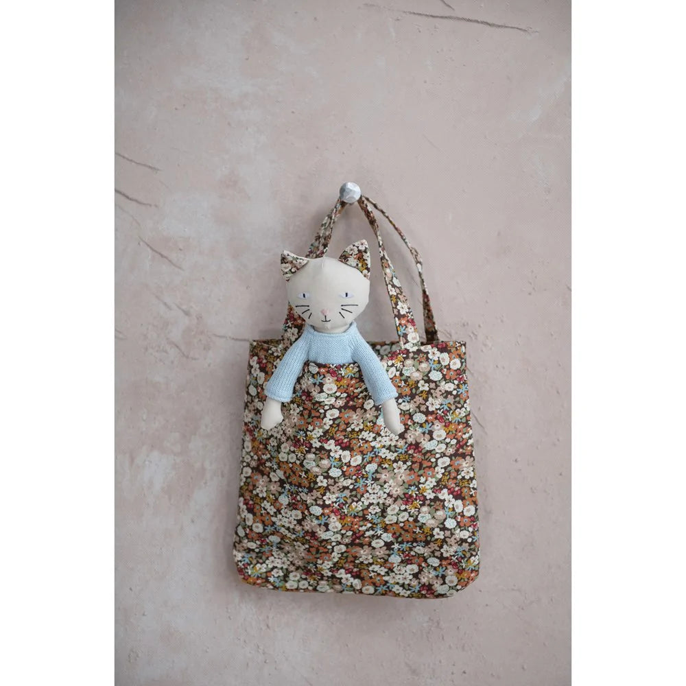 Cat Doll w/ Flowered Tote