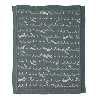 Cotton Knit Fish Blanket