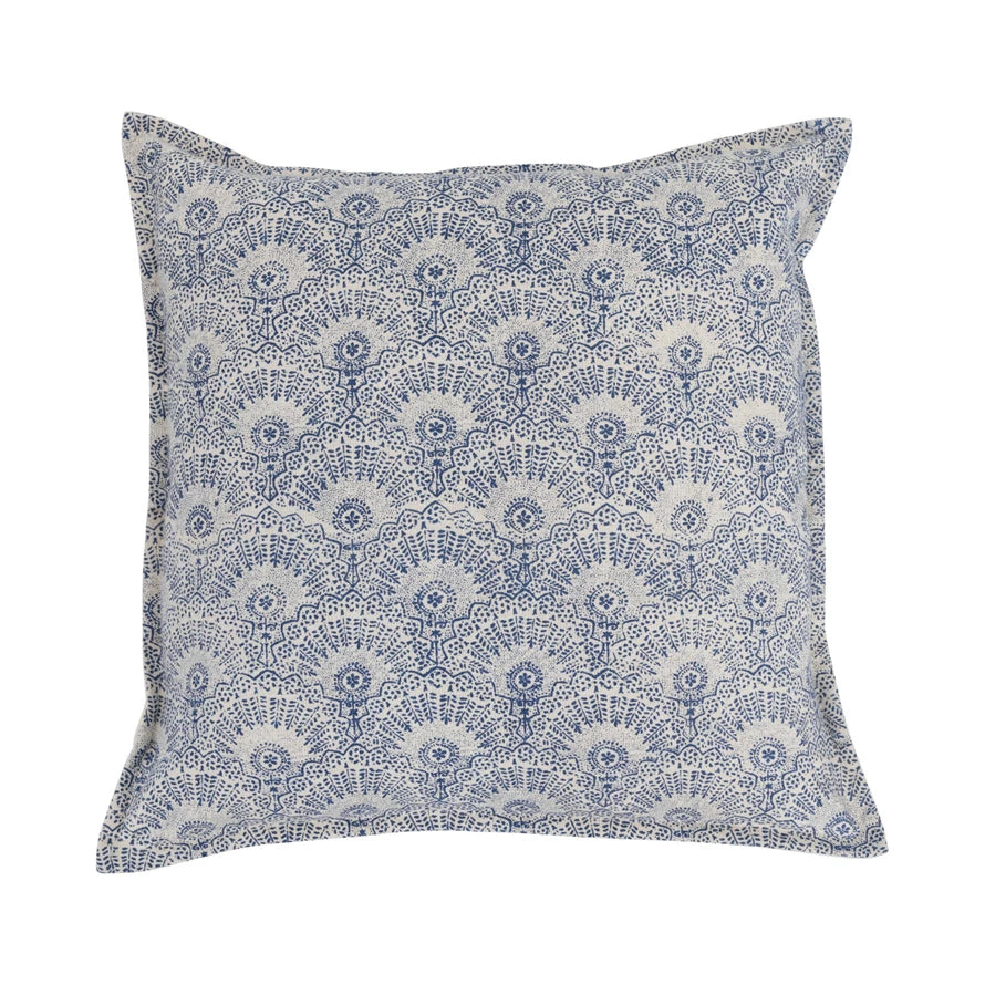Cotton Pillow w/ Pattern & Flanged Edge