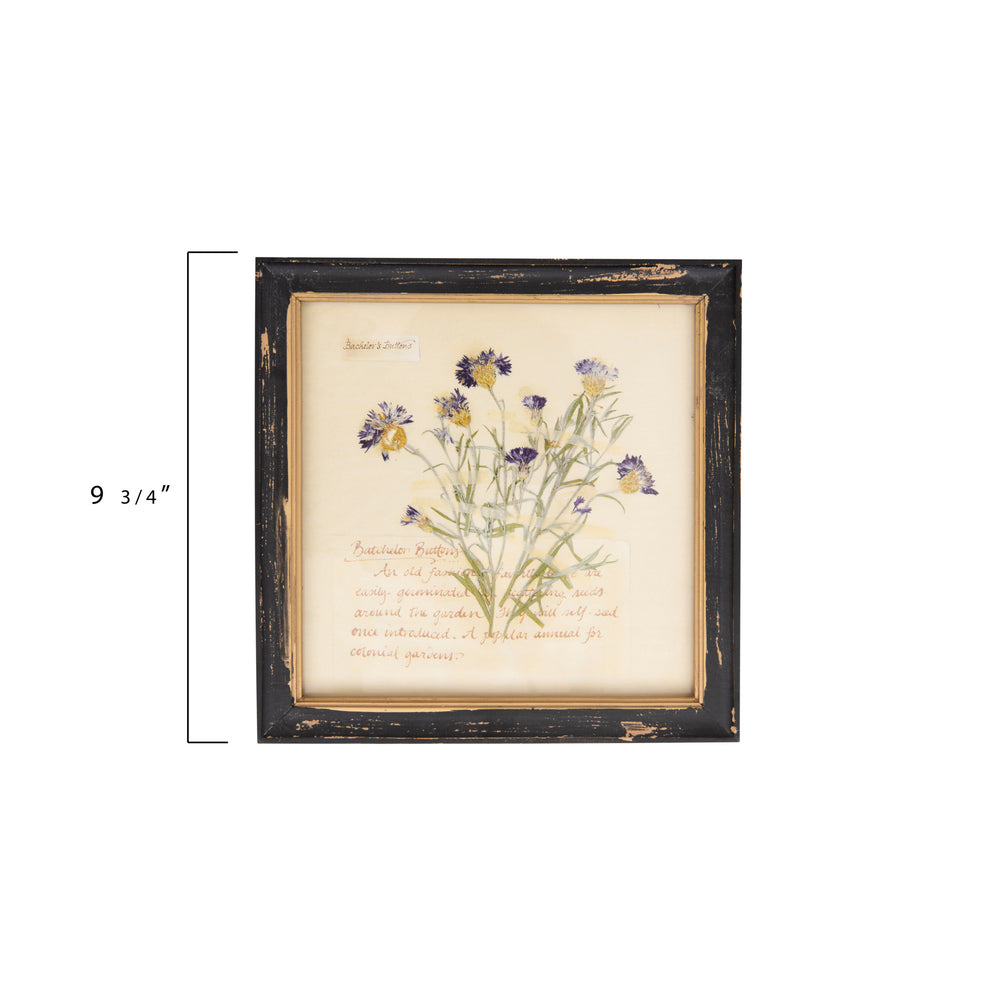 Framed Wall Decor with Floral Image