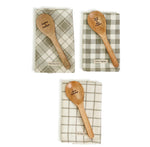Dish Towel and Wooden Spoon