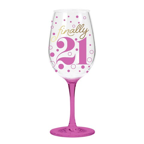 Finally 21 Acrylic Wine Glass