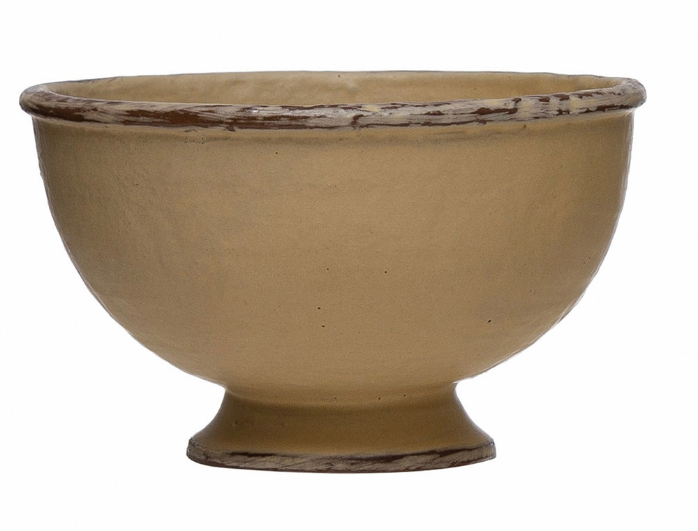 Stoneware Footed Bowl, Reactive Glaze, 4 Colors