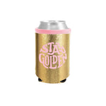 Metallic and Velvet Can Coolers - Stay Golden