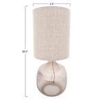 Glass Table Lamp with Cotton Shade